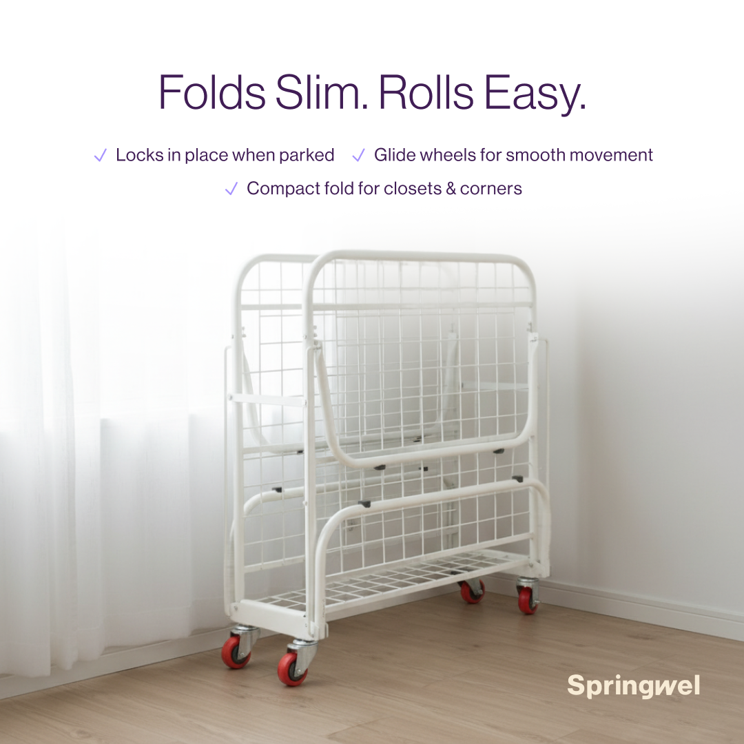 Foldable Metal Rollaway Bed Set