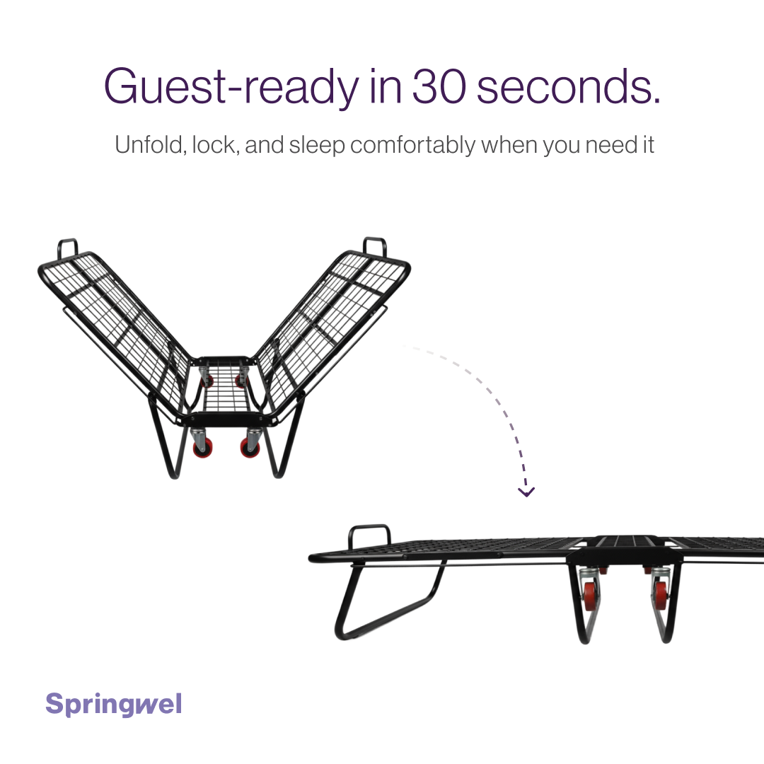 Foldable Metal Rollaway Bed Set