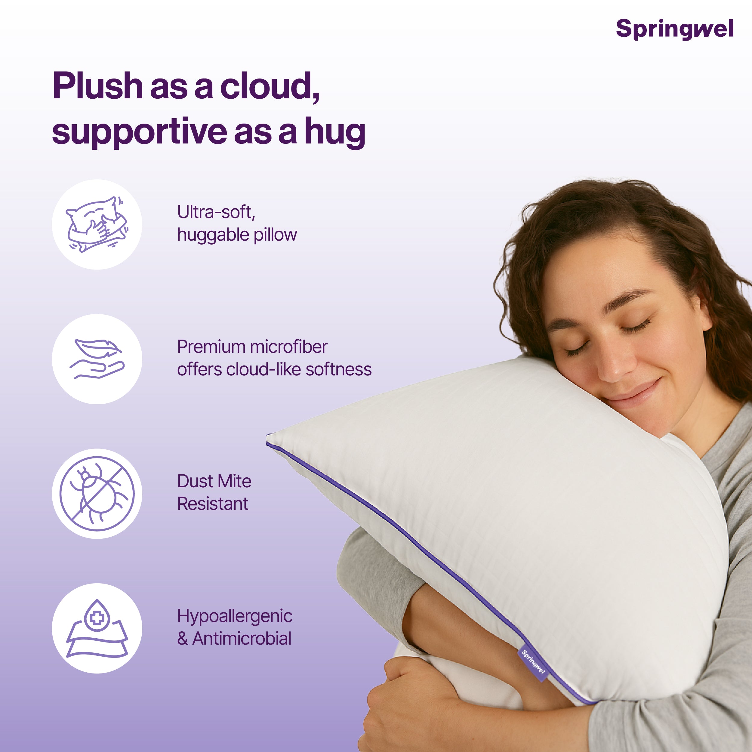 Plush Microfiber Pillow (27x17) - Set of 2